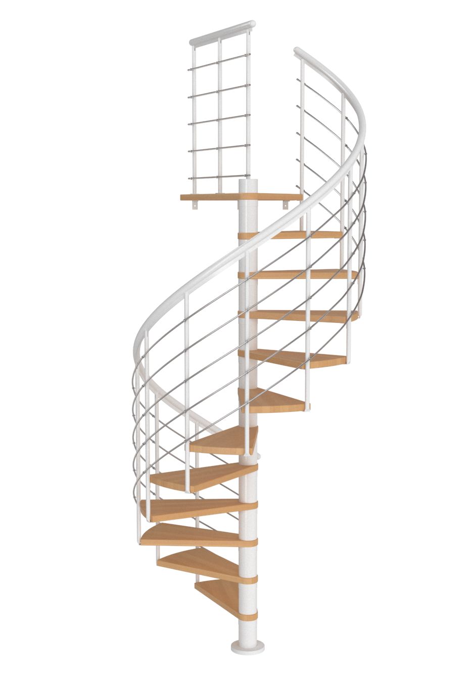 Винтовая лестница Montreal Style Ф1400 мм. высотой  3225-3525 мм белая