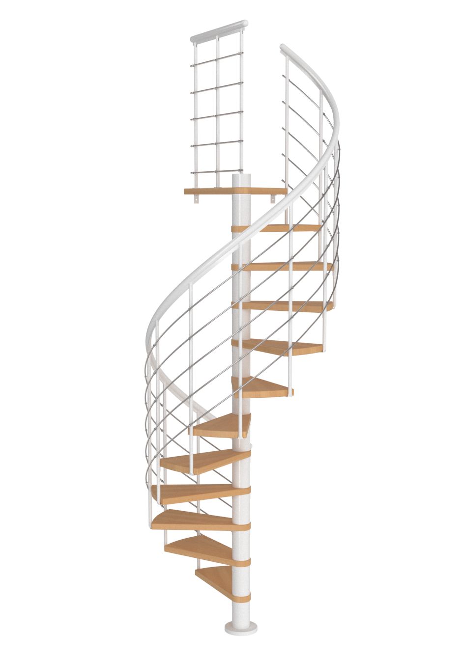 Винтовая лестница Montreal Style Ф1200 мм. высотой 3010-3290 мм белая