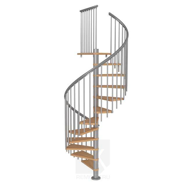 Винтовая лестница Montreal Classic Ф1400 мм. высотой 2795-3055 мм серая