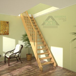 Деревянная лестница НОРМАНДИЯ ЛМО-12 прямая высотой 2600