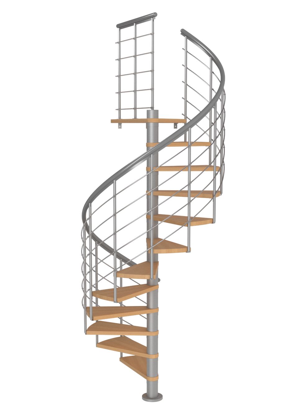 Винтовая лестница Montreal Style Ф1400 мм. высотой  3225-3525 мм. серая